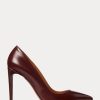 Escarpins en cuir de veau Celia marron foncé pour femmes Ralph Lauren