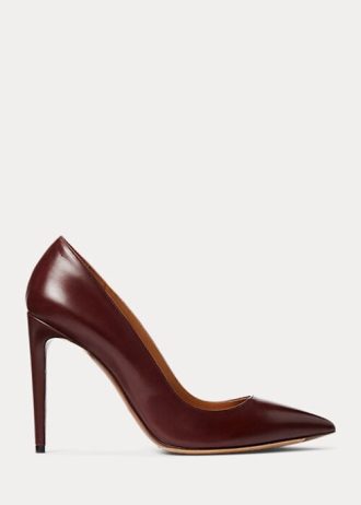 Escarpins en cuir de veau Celia marron foncé pour femmes Ralph Lauren