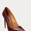 Escarpins en cuir de veau Celia marron foncé pour femmes Ralph Lauren
