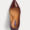 Escarpins en cuir de veau Celia marron foncé pour femmes Ralph Lauren