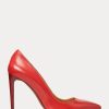 Escarpins en cuir de veau rouge foncé Ralph Lauren Celia pour femmes Escarpins en cuir de veau rouge foncé Ralph Lauren Celia pour femmes