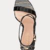 Escarpins en cuir gaufré noir/doré pour femme Ralph Lauren Gabriele