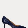 Escarpins en cuir gaufré Ralph Lauren Lanette bleu marine pour femme Escarpins en cuir gaufré Ralph Lauren Lanette bleu marine pour femme