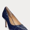 Escarpins en cuir gaufré Ralph Lauren Lanette bleu marine pour femme Escarpins en cuir gaufré Ralph Lauren Lanette bleu marine pour femme