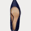 Escarpins en cuir gaufré Ralph Lauren Lanette bleu marine pour femme Escarpins en cuir gaufré Ralph Lauren Lanette bleu marine pour femme