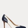 Escarpins en cuir nappa et bruni Lynden Ralph Lauren bleu marine/blanc pour femme Escarpins en cuir nappa et bruni Lynden Ralph Lauren bleu marine/blanc pour femme