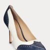 Escarpins en cuir nappa et bruni Lynden Ralph Lauren bleu marine/blanc pour femme Escarpins en cuir nappa et bruni Lynden Ralph Lauren bleu marine/blanc pour femme