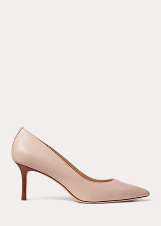 Escarpins en cuir nappa rose clair Ralph Lauren Lanette pour femmes