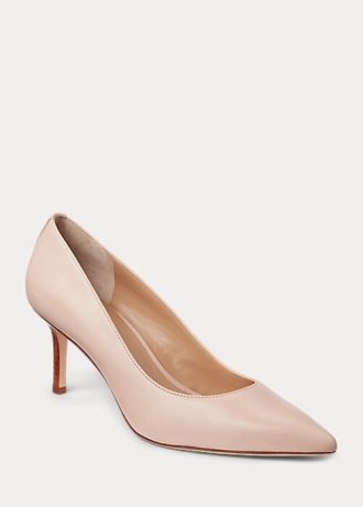 Escarpins en cuir nappa rose clair Ralph Lauren Lanette pour femmes