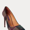 Escarpins en laine à carreaux Celia Ralph Lauren verts/rouges pour femmes Escarpins en laine à carreaux Celia Ralph Lauren verts/rouges pour femmes