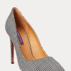 Escarpins en laine à carreaux Glen Celia Ralph Lauren noirs/crème pour femmes Escarpins en laine à carreaux Glen Celia Ralph Lauren noirs/crème pour femmes