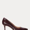 Escarpins en simili-peau de serpent Ralph Lauren Lanette chocolat pour femmes Escarpins en simili-peau de serpent Ralph Lauren Lanette chocolat pour femmes