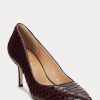 Escarpins en simili-peau de serpent Ralph Lauren Lanette chocolat pour femmes Escarpins en simili-peau de serpent Ralph Lauren Lanette chocolat pour femmes