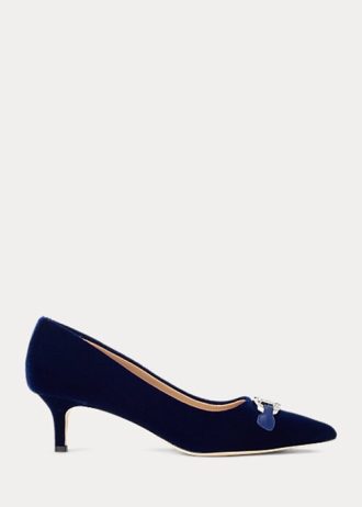 Escarpins en velours bleu marine Ralph Lauren Amory pour femmes