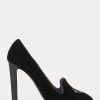 Escarpins en velours brodés noirs Ralph Lauren Marion pour femmes Escarpins en velours brodés noirs Ralph Lauren Marion pour femmes