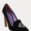 Escarpins en velours brodés noirs Ralph Lauren Marion pour femmes Escarpins en velours brodés noirs Ralph Lauren Marion pour femmes