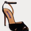 Escarpins en velours noirs Ralph Lauren Bacall II pour femmes