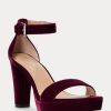 Escarpins en velours Sylvia rouge foncé pour femmes Ralph Lauren Escarpins en velours Sylvia rouge foncé pour femmes Ralph Lauren