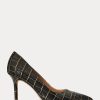 Escarpins Lindella en cuir gaufré noir/doré pour femme Ralph Lauren