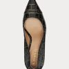 Escarpins Lindella en cuir gaufré noir/doré pour femme Ralph Lauren