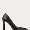 Escarpins noirs en cuir de veau Ralph Lauren Ainsley pour femmes