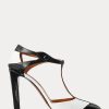 Escarpins Ralph Lauren Haskell en cuir de veau à blocs de couleurs noir/blanc pour femme Escarpins Ralph Lauren Haskell en cuir de veau à blocs de couleurs noir/blanc pour femme