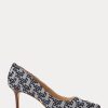 Escarpins Ralph Lauren Lanette en jacquard monogramme bleu marine pour femme