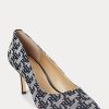 Escarpins Ralph Lauren Lanette en jacquard monogramme bleu marine pour femme