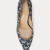 Escarpins Ralph Lauren Lanette en jacquard monogramme bleu marine pour femme