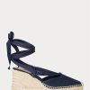 Espadrille compensée en toile bleu marine Ralph Lauren pour femme Espadrille compensée en toile bleu marine Ralph Lauren pour femme