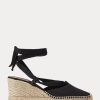 Espadrille compensée en toile noire Ralph Lauren pour femme Espadrille compensée en toile noire Ralph Lauren pour femme