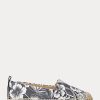 Espadrille en cuir à fleurs Cameryn III blanche/noire pour femme Ralph Lauren Espadrille en cuir à fleurs Cameryn III blanche/noire pour femme Ralph Lauren