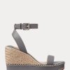 Espadrille en cuir grise Ralph Lauren Hilarie pour femme Espadrille en cuir grise Ralph Lauren Hilarie pour femme