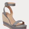 Espadrille en cuir grise Ralph Lauren Hilarie pour femme Espadrille en cuir grise Ralph Lauren Hilarie pour femme