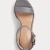 Espadrille en cuir grise Ralph Lauren Hilarie pour femme Espadrille en cuir grise Ralph Lauren Hilarie pour femme