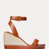 Espadrille en cuir marron Ralph Lauren Hilarie pour femme Espadrille en cuir marron Ralph Lauren Hilarie pour femme
