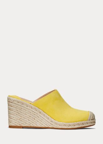 Espadrille en daim jaune Ralph Lauren Pennie pour femme