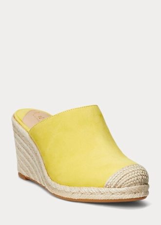 Espadrille en daim jaune Ralph Lauren Pennie pour femme