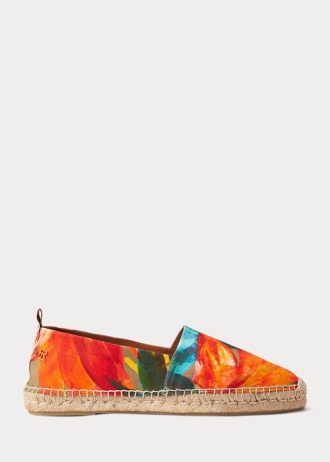 Espadrille en lin fleuri Bowsworth de Ralph Lauren pour homme orange
