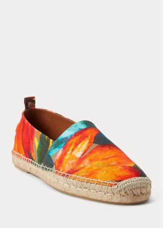 Espadrille en lin fleuri Bowsworth de Ralph Lauren pour homme orange