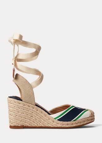 Espadrille en toile bleu marine Ralph Lauren Paislee pour femme