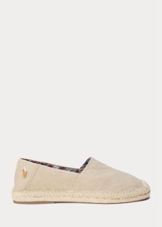 Espadrille en toile délavée Cevio de Ralph Lauren pour homme couleur crème