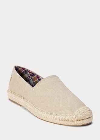 Espadrille en toile délavée Cevio de Ralph Lauren pour homme couleur crème