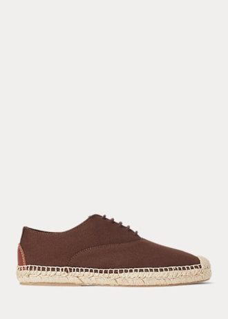 Espadrille à lacets en toile marron Ralph Lauren pour femme