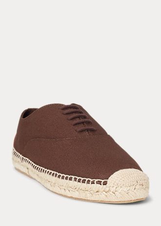Espadrille à lacets en toile marron Ralph Lauren pour femme