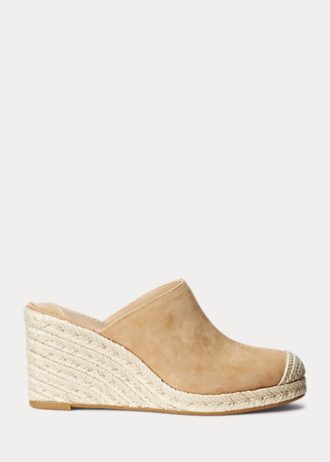 Espadrilles en daim Ralph Lauren Pennie pour femmes kaki