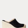 Espadrilles en daim Ralph Lauren Pennie pour femmes noires Espadrilles en daim Ralph Lauren Pennie pour femmes noires