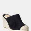 Espadrilles en daim Ralph Lauren Pennie pour femmes noires Espadrilles en daim Ralph Lauren Pennie pour femmes noires