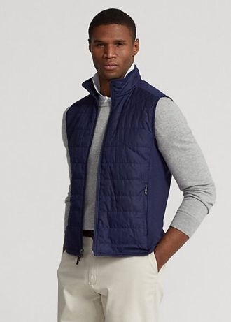 Gilet hybride à col montant bleu marine Ralph Lauren pour homme