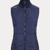 Gilet hybride matelassé à fermeture éclair intégrale bleu marine Ralph Lauren pour femme Gilet hybride matelassé à fermeture éclair intégrale bleu marine Ralph Lauren pour femme
